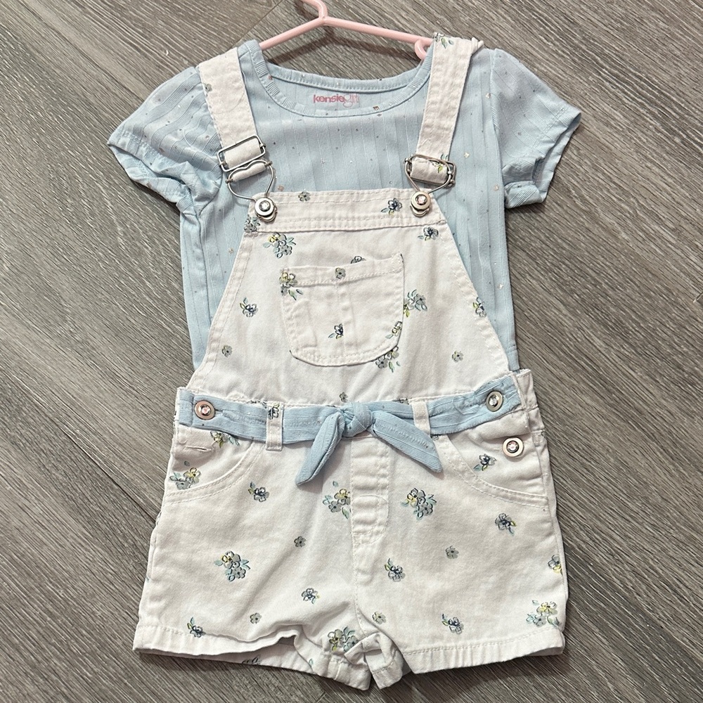 Kids Overalls in Blue and White set